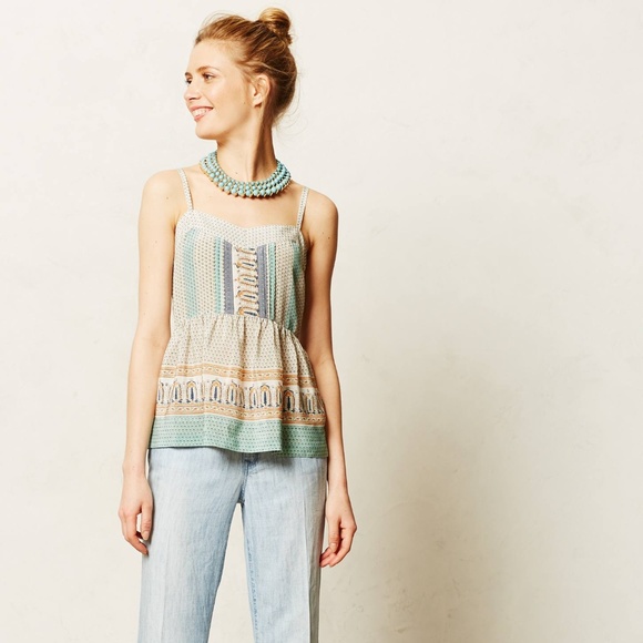 ✨HP✨Anthropologie Montara Silk Printed Tank - Picture 2 of 7